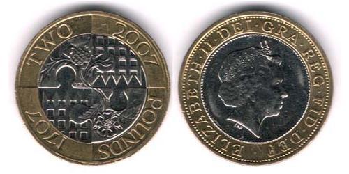 2 Pound United Kingdom (1922-) Bimetal 伊丽莎白二世 (1926-2022)
