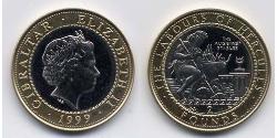 2 Pound Gibraltar (1704 - ) Bimetall Elizabeth II (1926-2022)