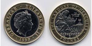 2 Pound Gibraltar (1704 - ) Bimetall Elizabeth II (1926-2022)