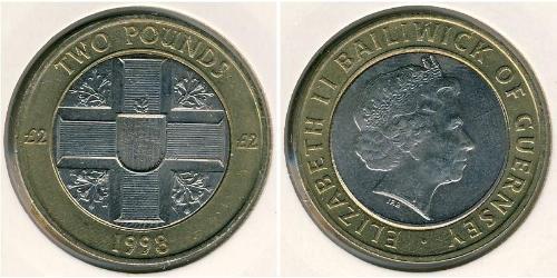 2 Pound Guernsey Bimetall 