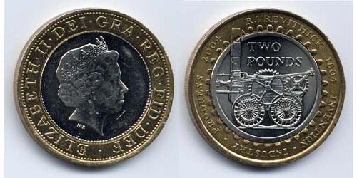 2 Pound Vereinigtes Königreich (1922-) Bimetall Elizabeth II (1926-2022)