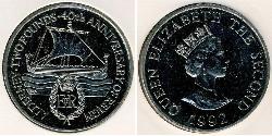 2 Pound Feriind Kiningrik (1922-) Cuivre/Nickel Elizabeth II (1926-2022)