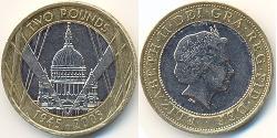 2 Pound Feriind Kiningrik (1922-) Cuivre/Nickel Elizabeth II (1926-2022)