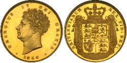 2 Pound Vereinigtes Königreich von Großbritannien und Irland (1801-1922) Gold Georg IV (1762-1830)