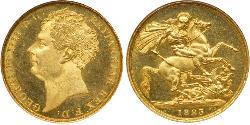 2 Pound Vereinigtes Königreich von Großbritannien und Irland (1801-1922) Gold Georg IV (1762-1830)