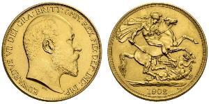 2 Pound Vereinigtes Königreich von Großbritannien und Irland (1801-1922) Gold Eduard VII (1841-1910)