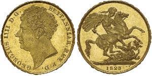 2 Pound Vereinigtes Königreich von Großbritannien und Irland (1801-1922) Gold Georg IV (1762-1830)