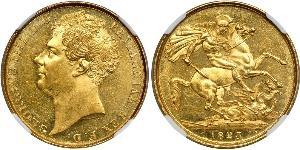 2 Pound Vereinigtes Königreich von Großbritannien und Irland (1801-1922) Gold Georg IV (1762-1830)