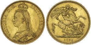 2 Pound Regno Unito  Oro Vittoria (1819 - 1901)