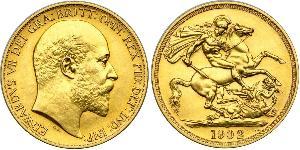 2 Pound Reino Unido de Gran Bretaña e Irlanda (1801-1922) Oro Eduardo VII (1841-1910)