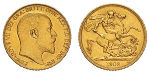 2 Pound Reino Unido de Gran Bretaña e Irlanda (1801-1922) Oro Eduardo VII (1841-1910)