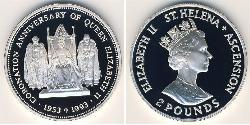 2 Pound Santa Helena (1981 - ) Plata 