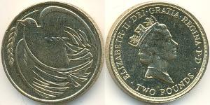 2 Pound Regno Unito (1922-) Rame/Nichel Elisabetta II (1926-2022)