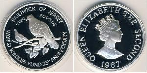 2 Pound Jersey (1066 - ) Silber Elizabeth II (1926-2022)