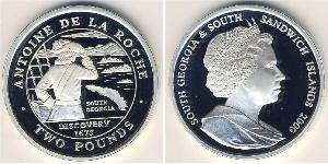 2 Pound Südgeorgien und die Südlichen Sandwichinseln Silber Elizabeth II (1926-2022)
