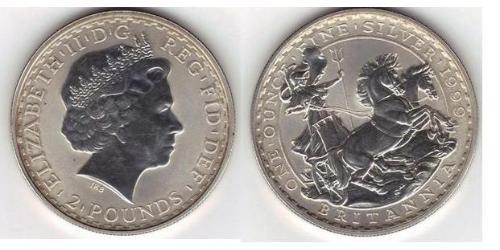 2 Pound United Kingdom (1922-) 銀 伊丽莎白二世 (1926-2022)