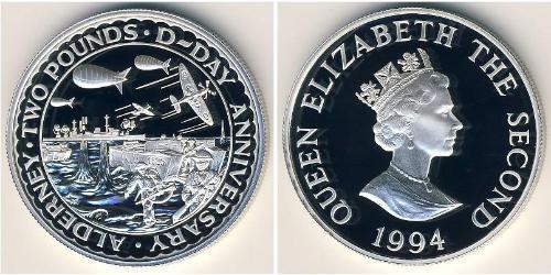 2 Pound  銀 伊丽莎白二世 (1926-2022)