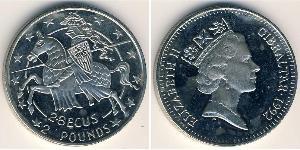 2 Pound / 2.8 Ecu Gibraltar (1704 - ) Níquel/Cobre Isabel II (1926-2022)