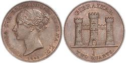 2 Quarto Gibraltar Kupfer Victoria (1819 - 1901)