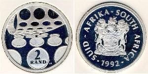 2 Rand South Africa (1910 - ) Silver 
