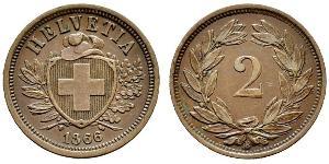 2 Rappen Suiza Bronce 