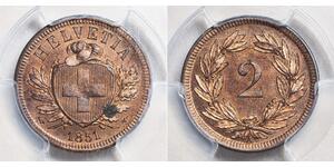 2 Rappen Suisse Bronze 