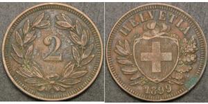 2 Rappen Suisse Bronze 