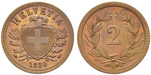 2 Rappen Switzerland Bronze 