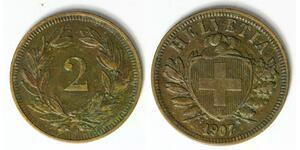 2 Rappen Switzerland Bronze 