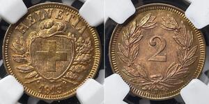 2 Rappen Switzerland Bronze 
