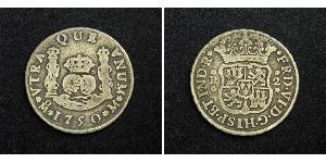 2 Real Impero spagnolo (1700 - 1808) Argento Carlo III di Spagna (1716 -1788)