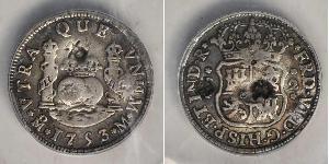 2 Real Impero spagnolo (1700 - 1808) Argento Carlo III di Spagna (1716 -1788)