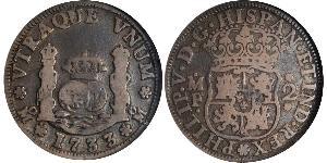 2 Real Vicereame della Nuova Spagna (1519 - 1821) Argento Filippo V di Spagna (1683-1746)