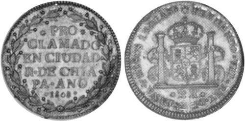 2 Real Vicereame della Nuova Spagna (1519 - 1821) Argento Ferdinando VII di Spagna (1784-1833)