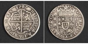 2 Real España Plata Felipe V de España (1683-1746)