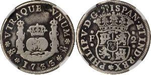 2 Real Virreinato de Nueva España (1519 - 1821) Plata Felipe V de España (1683-1746)
