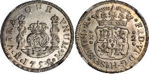 2 Real Spanisches Kolonialreich (1700 - 1808) Silber Karl III. von Spanien (1716 -1788)