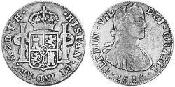 2 Real Vizekönigreich Neuspanien (1519 - 1821) Silber Karl IV (1748-1819)