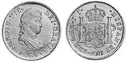 2 Real Vizekönigreich Neuspanien (1519 - 1821) Silber Ferdinand VII. von Spanien (1784-1833)