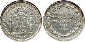 2 Real Spanish Mexico  / Kingdom of New Spain (1519 - 1821) Silver Charles IV of Spain (1748-1819)
