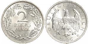 2 Reichsmark République de Weimar (1918-1933) Argent 