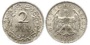 2 Reichsmark République de Weimar (1918-1933) Argent 