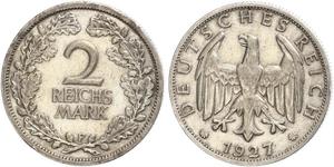 2 Reichsmark République de Weimar (1918-1933) Argent 