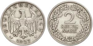 2 Reichsmark République de Weimar (1918-1933) Argent 
