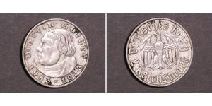 2 Reichsmark Troisième Reich (1933-1945) Argent Martin Luther