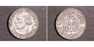 2 Reichsmark Troisième Reich (1933-1945) Argent Martin Luther