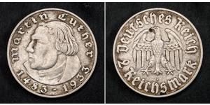 2 Reichsmark Troisième Reich (1933-1945) Argent Martin Luther