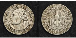 2 Reichsmark Troisième Reich (1933-1945) Argent Martin Luther