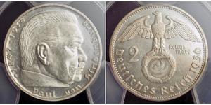 2 Reichsmark Troisième Reich (1933-1945) Argent Paul von Hindenburg