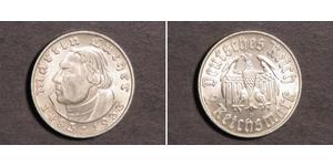 2 Reichsmark Troisième Reich (1933-1945) Argent Martin Luther